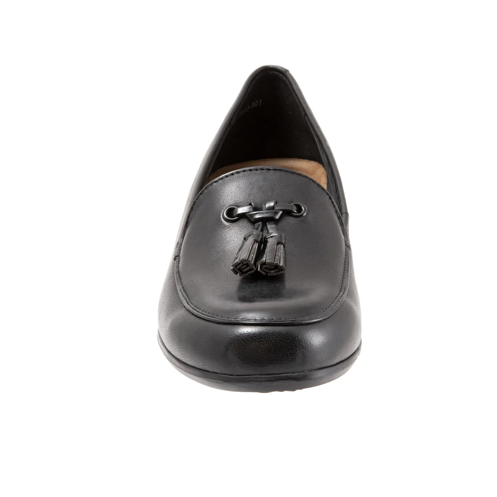 Trotters Mary T1913-001 Womens Black Narrow Leather Loafer Flats Shoes