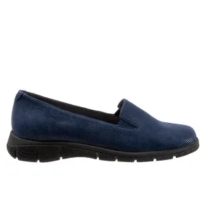 Trotters Universal T2110-406 Womens Blue Narrow Leather Loafer Flats Shoes