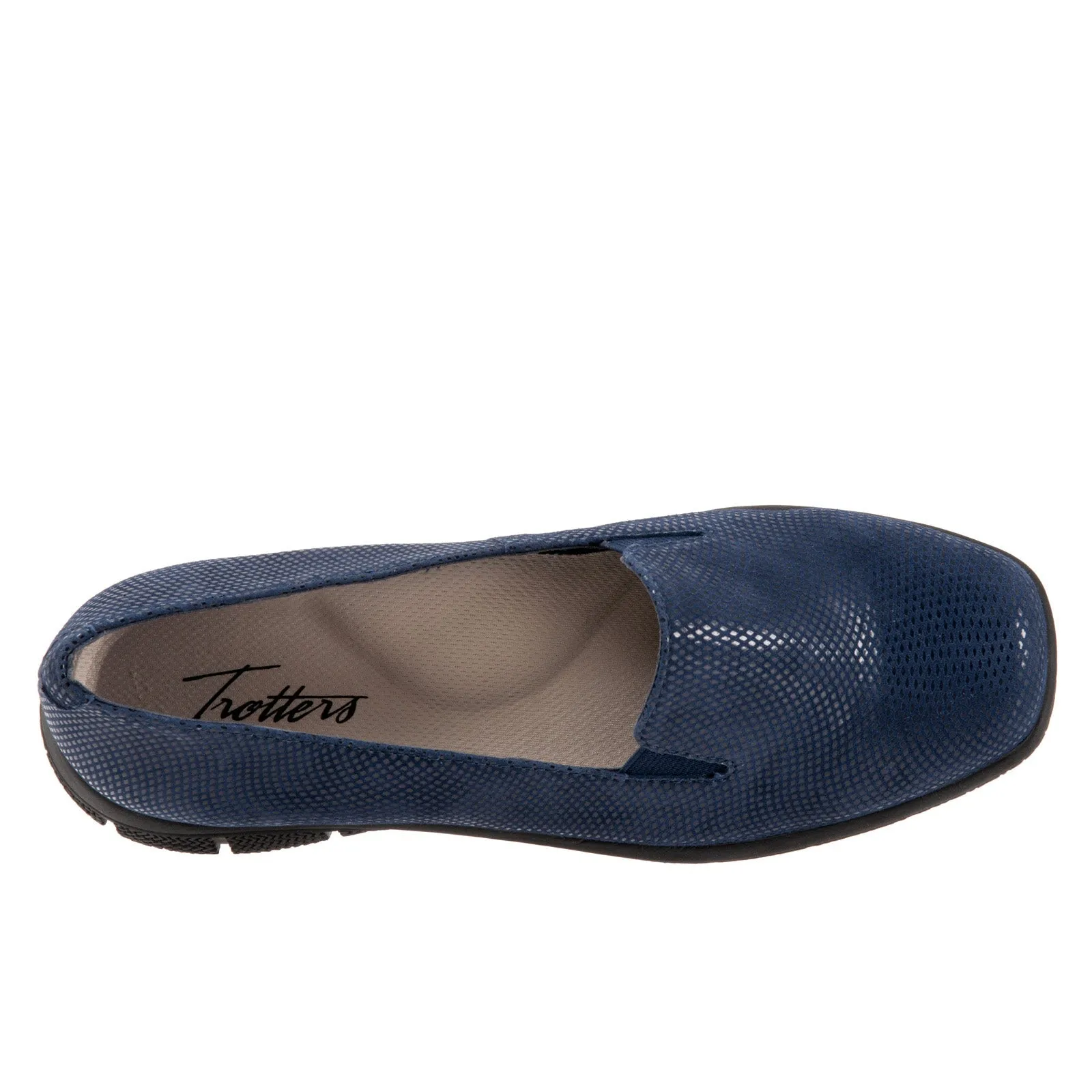 Trotters Universal T2110-406 Womens Blue Narrow Leather Loafer Flats Shoes