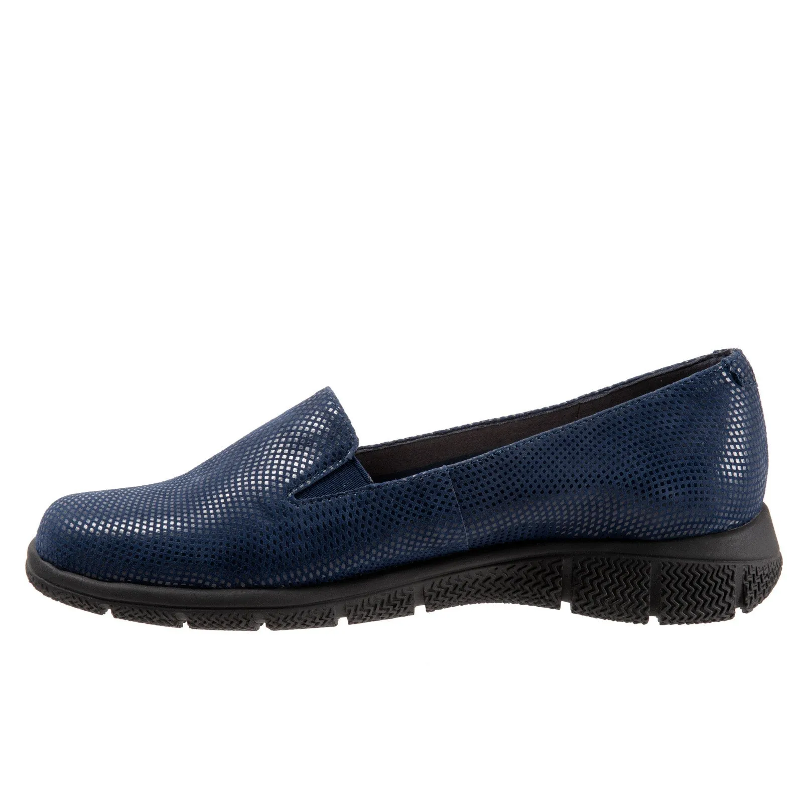 Trotters Universal T2110-406 Womens Blue Narrow Leather Loafer Flats Shoes