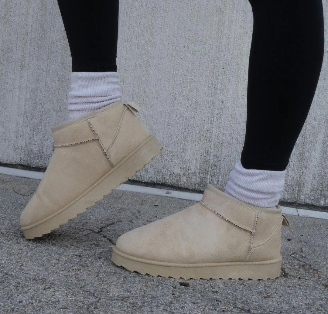 TruFox Womens Mini Boots Classic Faux Fur Lined Slip On Ankle Booties