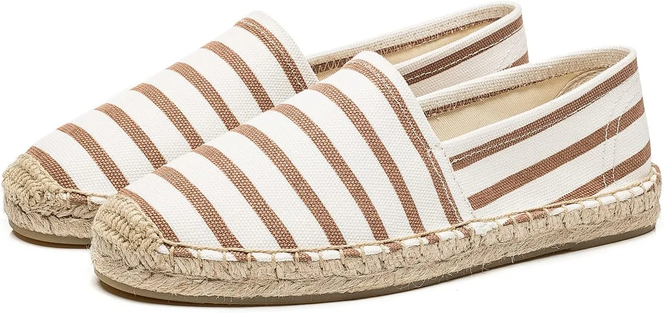 U-lite Women's Espadrilles Slip on Sneakers Womens Canvas Slip on Flats Fashion Canvas Sneakers for Women Loafers Casual Shoes