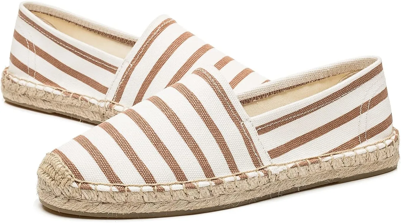 U-lite Women's Espadrilles Slip on Sneakers Womens Canvas Slip on Flats Fashion Canvas Sneakers for Women Loafers Casual Shoes