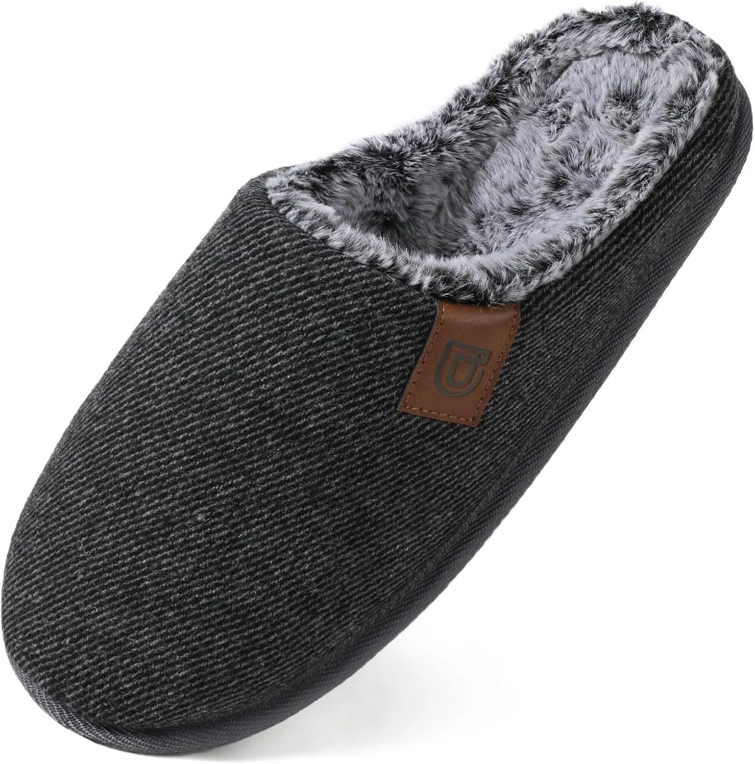 ULTRAIDEAS Casual Slippers for Men, Slip On Men's Slippers with Memory Foam & Rubber Sole Indoor