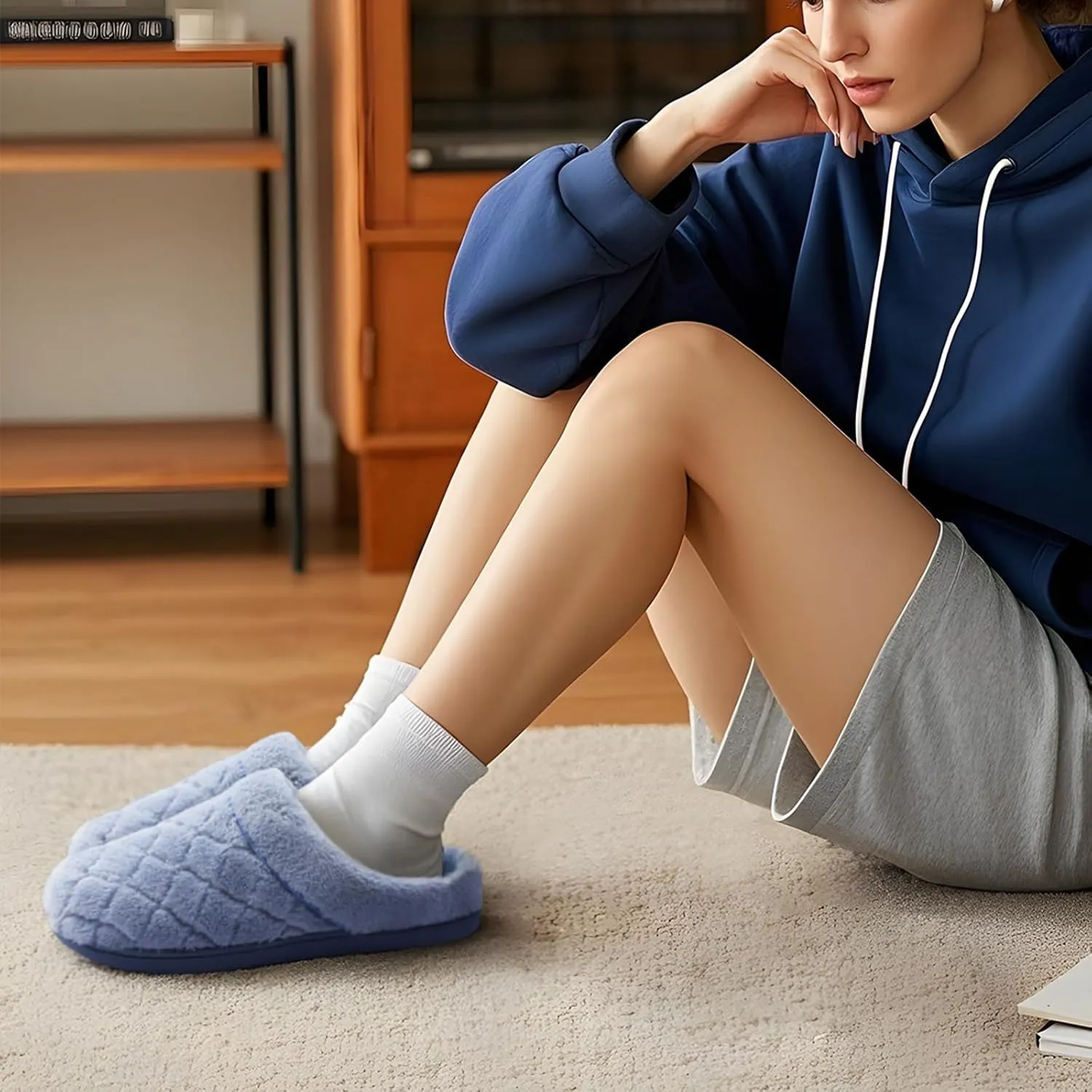 ULTRAIDEAS Women's Indoor Terry Clog Slipper with Memory Foam, Slip-On Ladies Comfy House Shoe with Non-Slip Rubber Sole