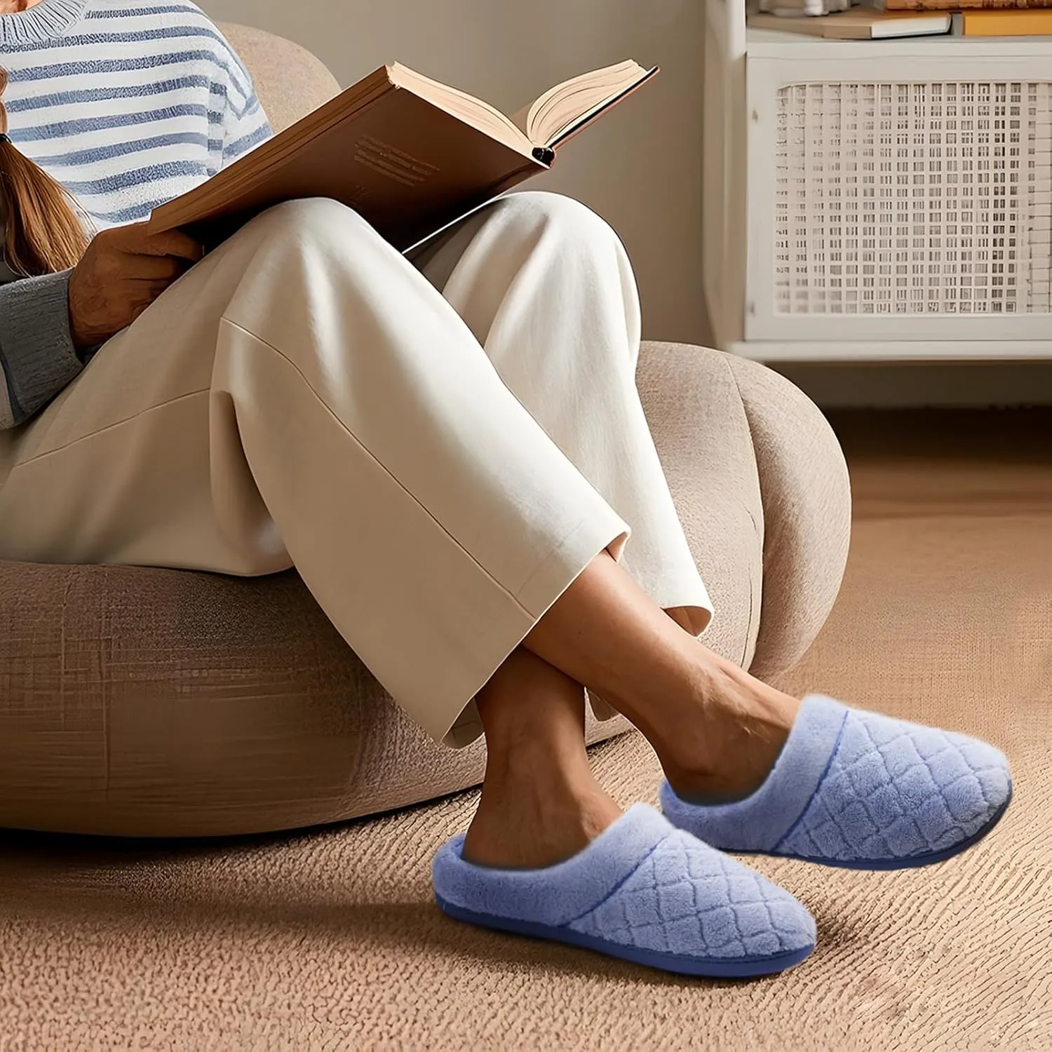 ULTRAIDEAS Women's Indoor Terry Clog Slipper with Memory Foam, Slip-On Ladies Comfy House Shoe with Non-Slip Rubber Sole