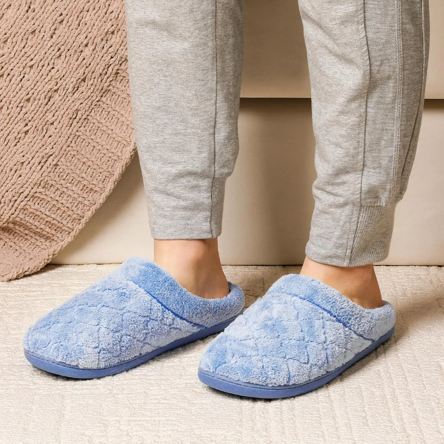 ULTRAIDEAS Women's Indoor Terry Clog Slipper with Memory Foam, Slip-On Ladies Comfy House Shoe with Non-Slip Rubber Sole