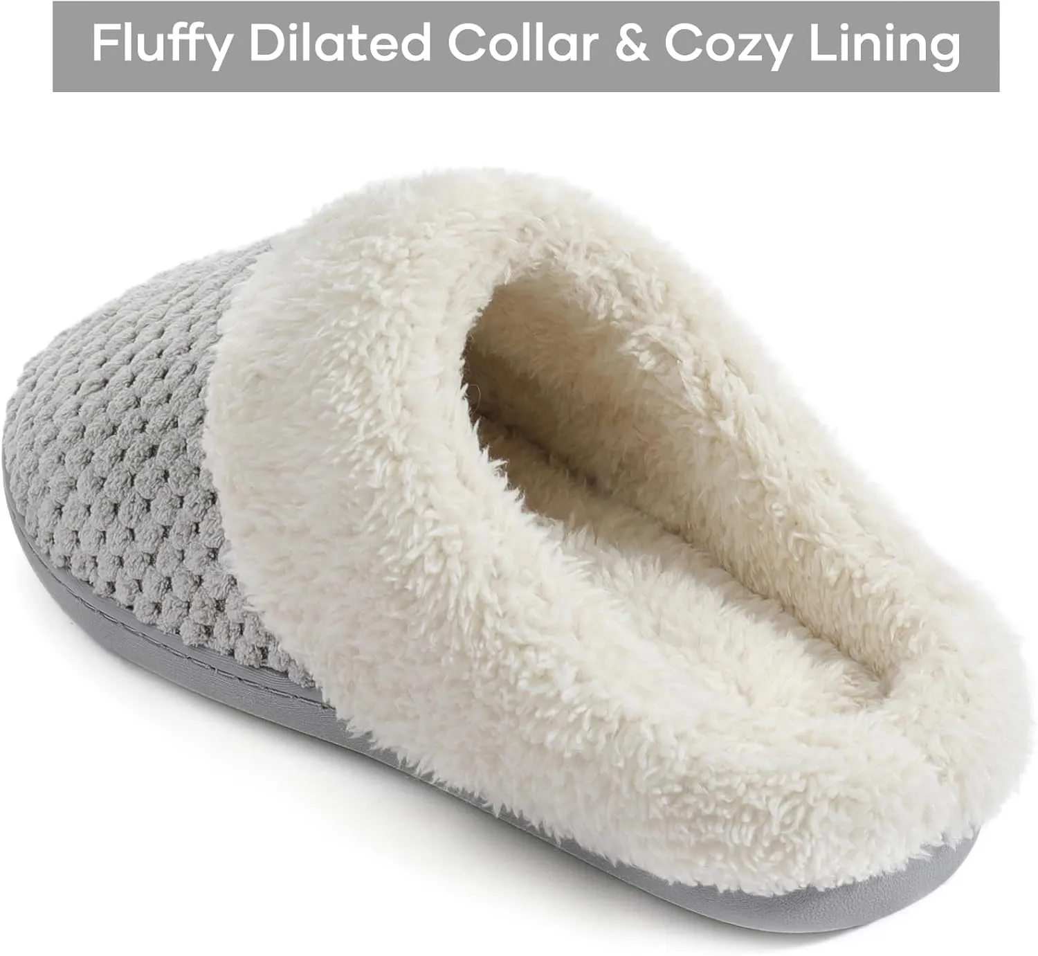 ULTRAIDEAS Women's Lamb-hug Comfy Fleece House Slippers Memory Foam, Slip-on House Shoes Indoor Outdoor