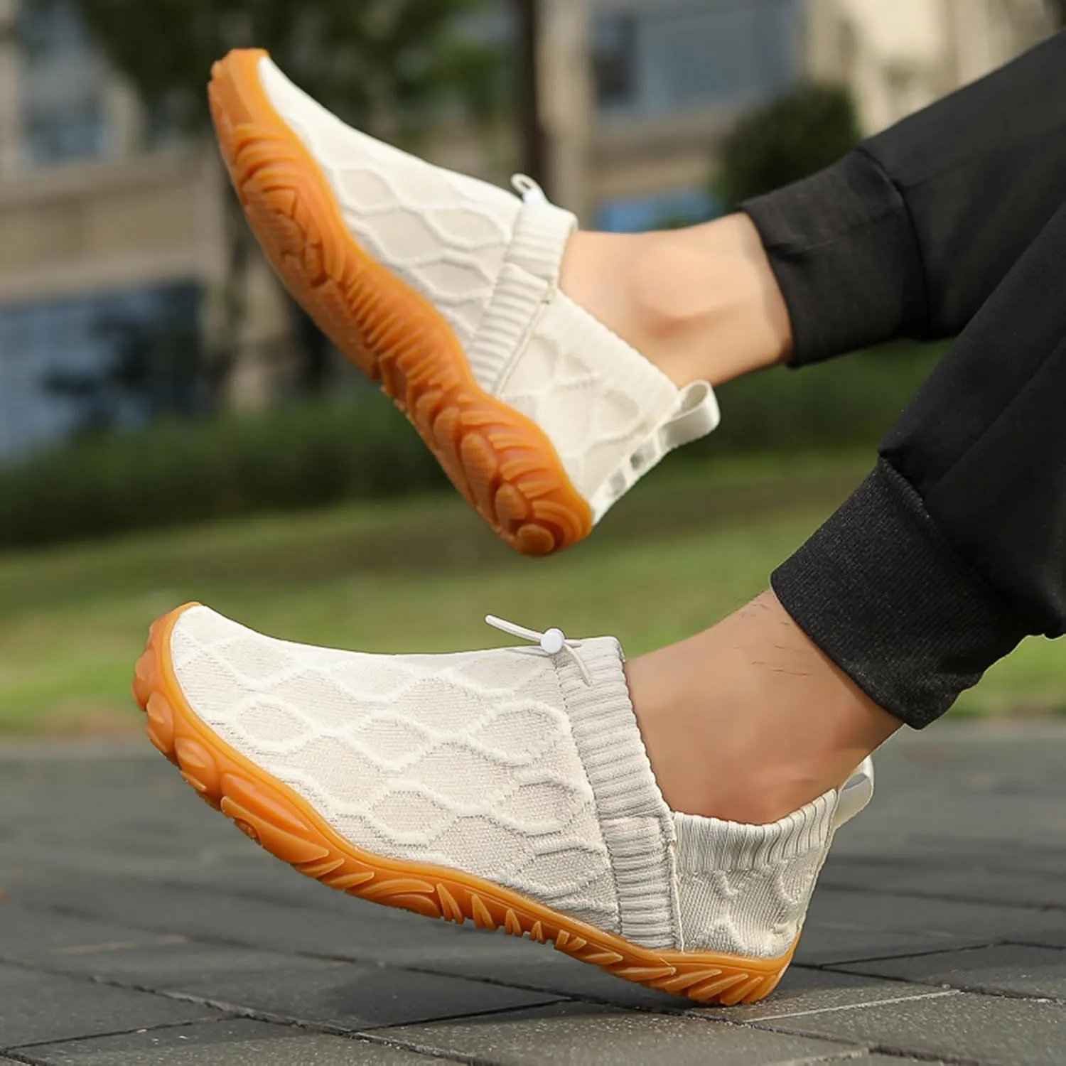 UMANPOO Men Hiking Water Shoes Barefoot Running Slip On Sneakers Casual Walking Slippers Gym Sock Flats Loafers Non Slip