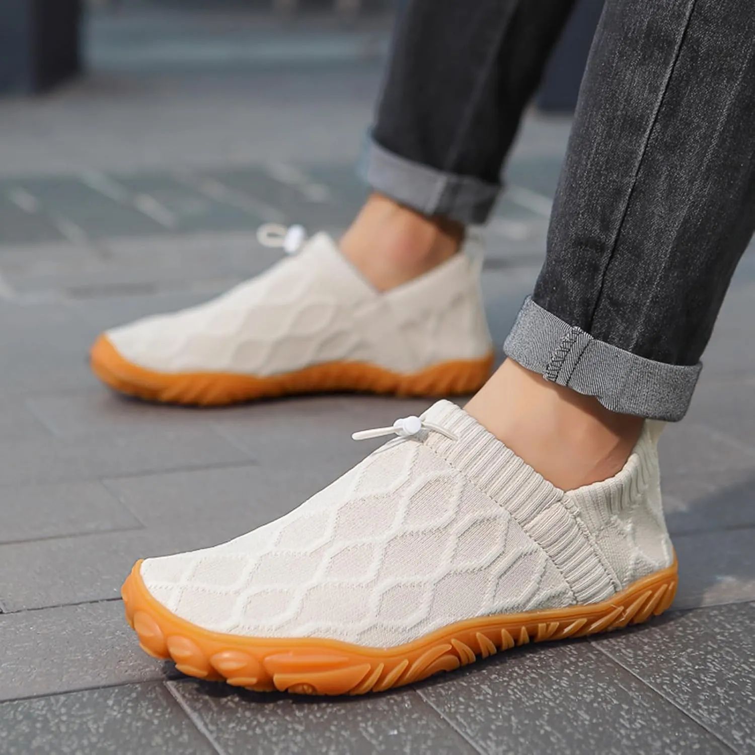 UMANPOO Men Hiking Water Shoes Barefoot Running Slip On Sneakers Casual Walking Slippers Gym Sock Flats Loafers Non Slip