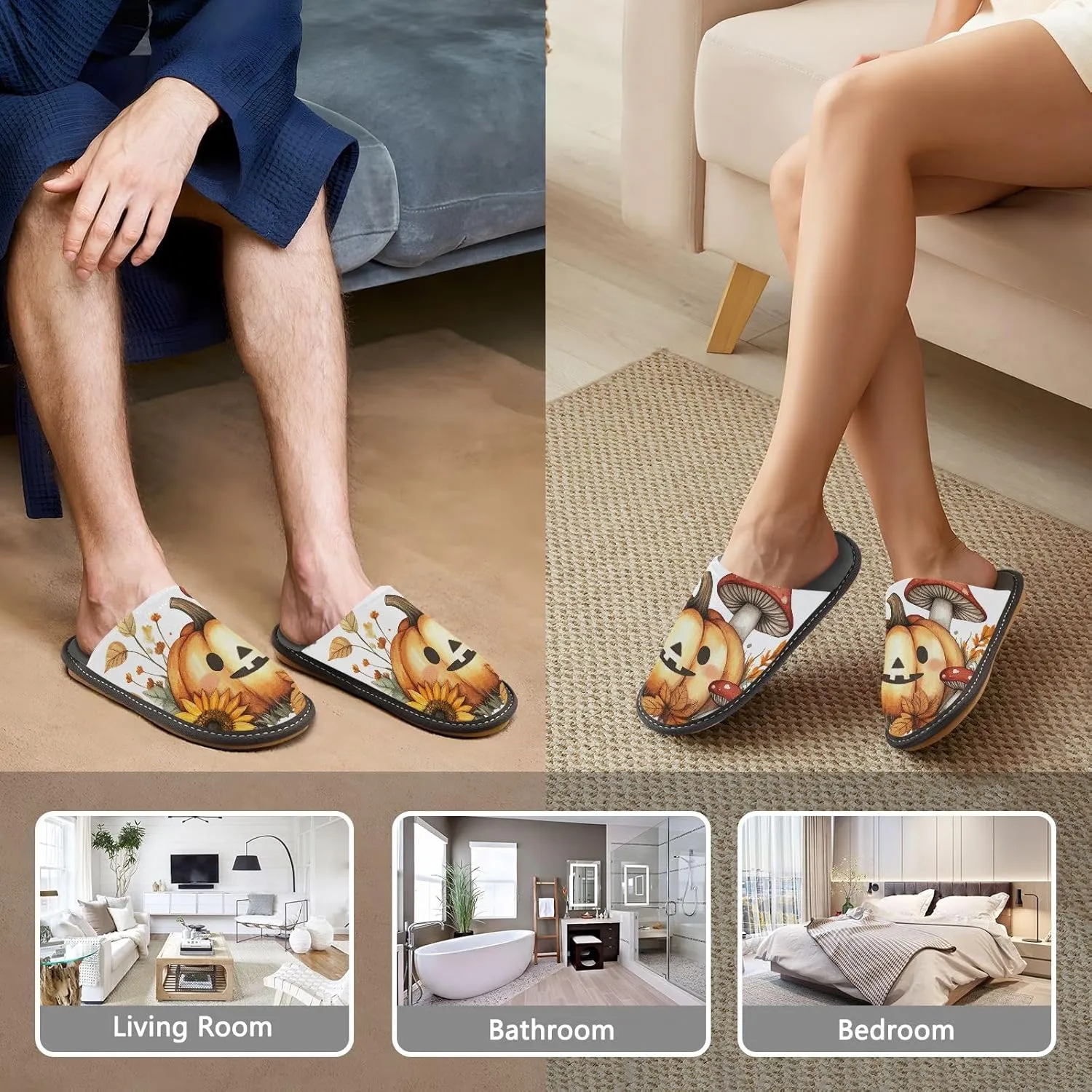 Unisex Outdoor Slippers Bedroom Shoes for Men Waterproof Slippers for Women