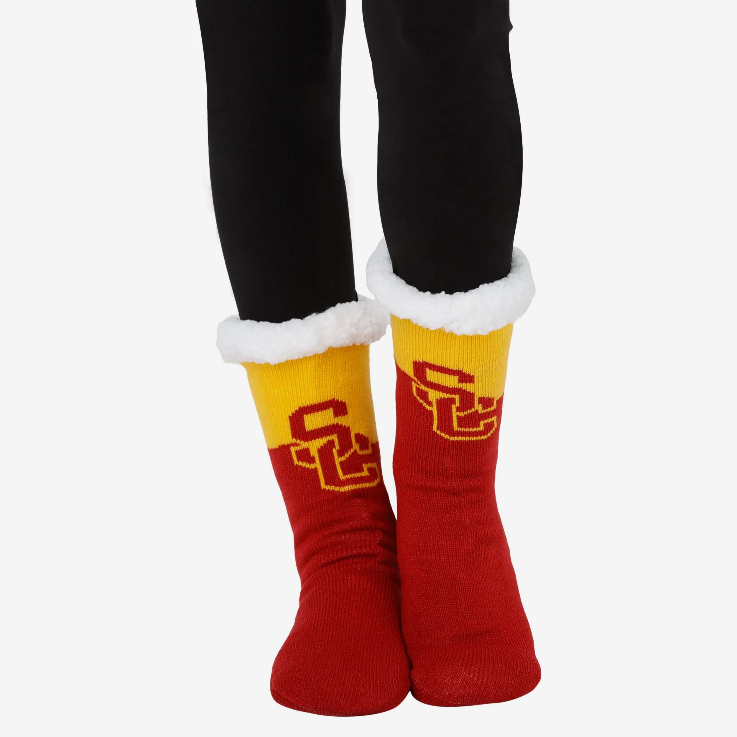 USC Trojans Womens Fan Footy 3 Pack Slipper Socks