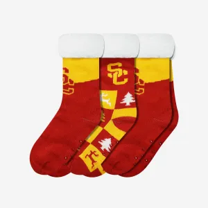 USC Trojans Womens Fan Footy 3 Pack Slipper Socks