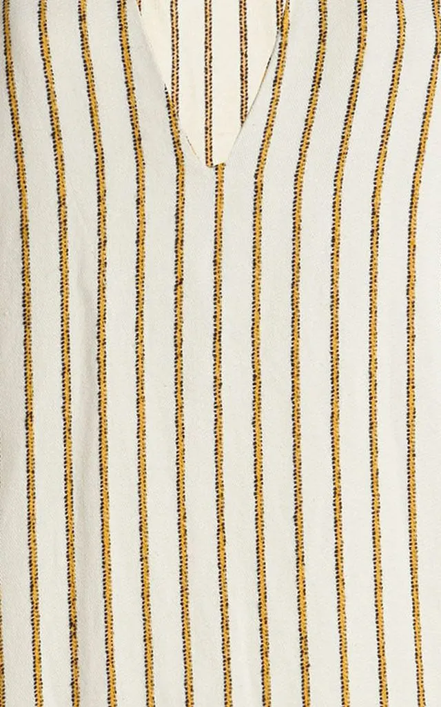 V Neck Stripe Yellow