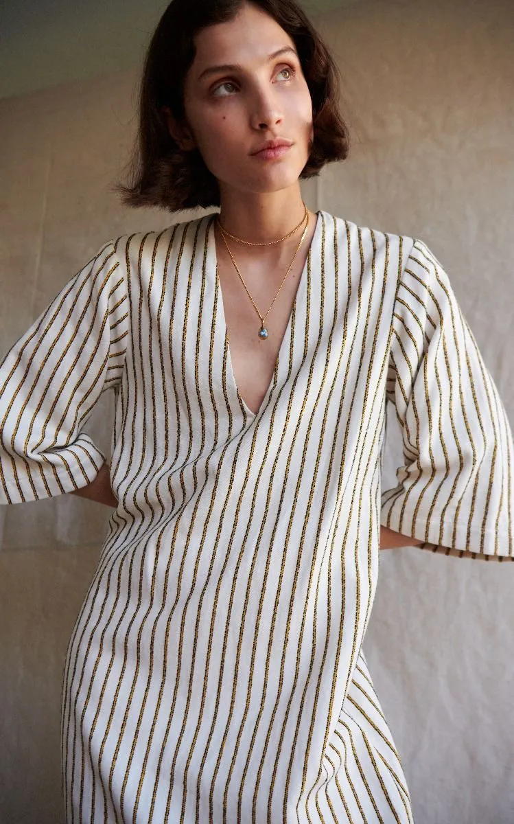 V Neck Stripe Yellow