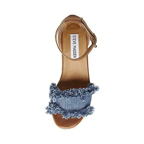 Valley Wedge Sandal Denim Fabric 8 M Us