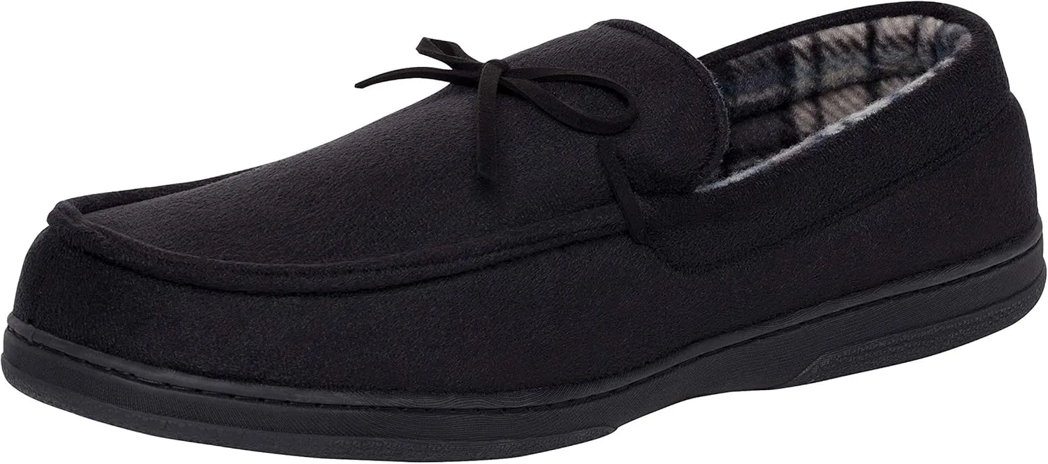 Van Heusen Men's Slippers Comfy Slip-On Micro Suede House with SoftFlannel Lining
