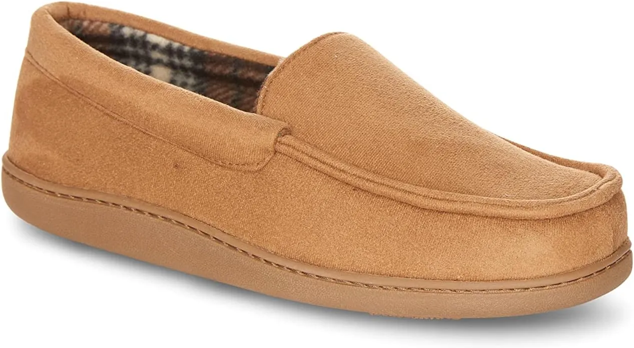 Van Heusen Men's Slippers Comfy Slip-On Micro Suede House with SoftFlannel Lining