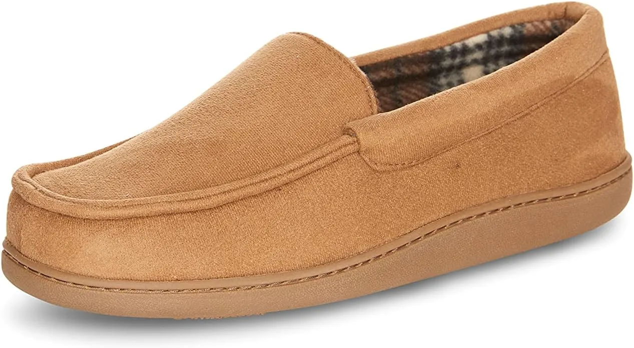 Van Heusen Men's Slippers Comfy Slip-On Micro Suede House with SoftFlannel Lining