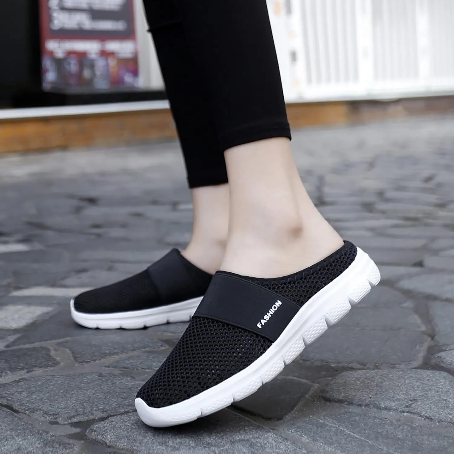 VARSKARC Women's Summer Spring Breathable Slip-on Leisure Sneakers Outdoor Slippers