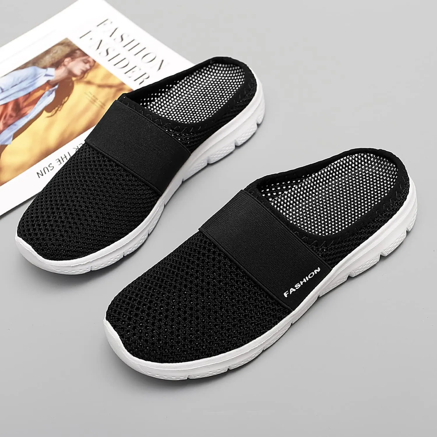 VARSKARC Women's Summer Spring Breathable Slip-on Leisure Sneakers Outdoor Slippers