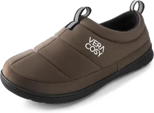 VeraCosy Men's Quilted Closed-back Slippers Comfy Lightweight Memory Foam Camping Style Indoor House Shoes