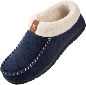 VeraCosy Women's Moccasin Slippers Warm Comfy Wool-felt Memory Foam Indoor House Shoes