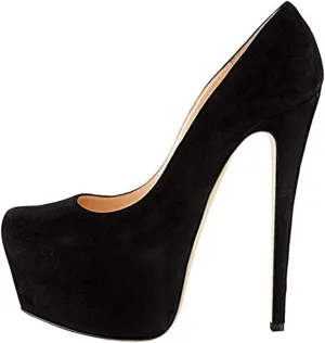 VERISSON Fashionable Slip-on High Heeled Platform Pumps Stiletto Court Shoes for Wedding Dress