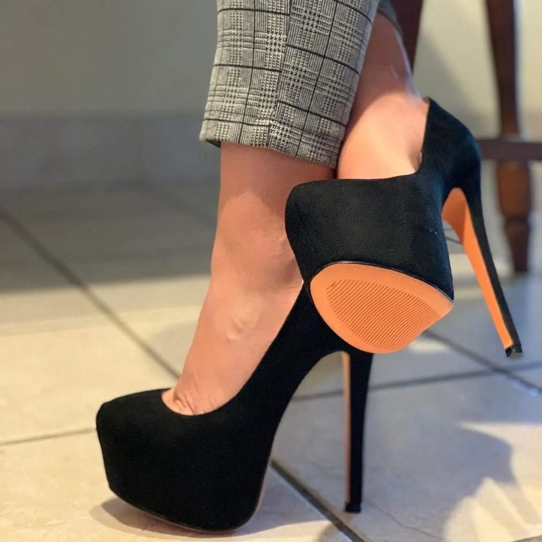 VERISSON Fashionable Slip-on High Heeled Platform Pumps Stiletto Court Shoes for Wedding Dress