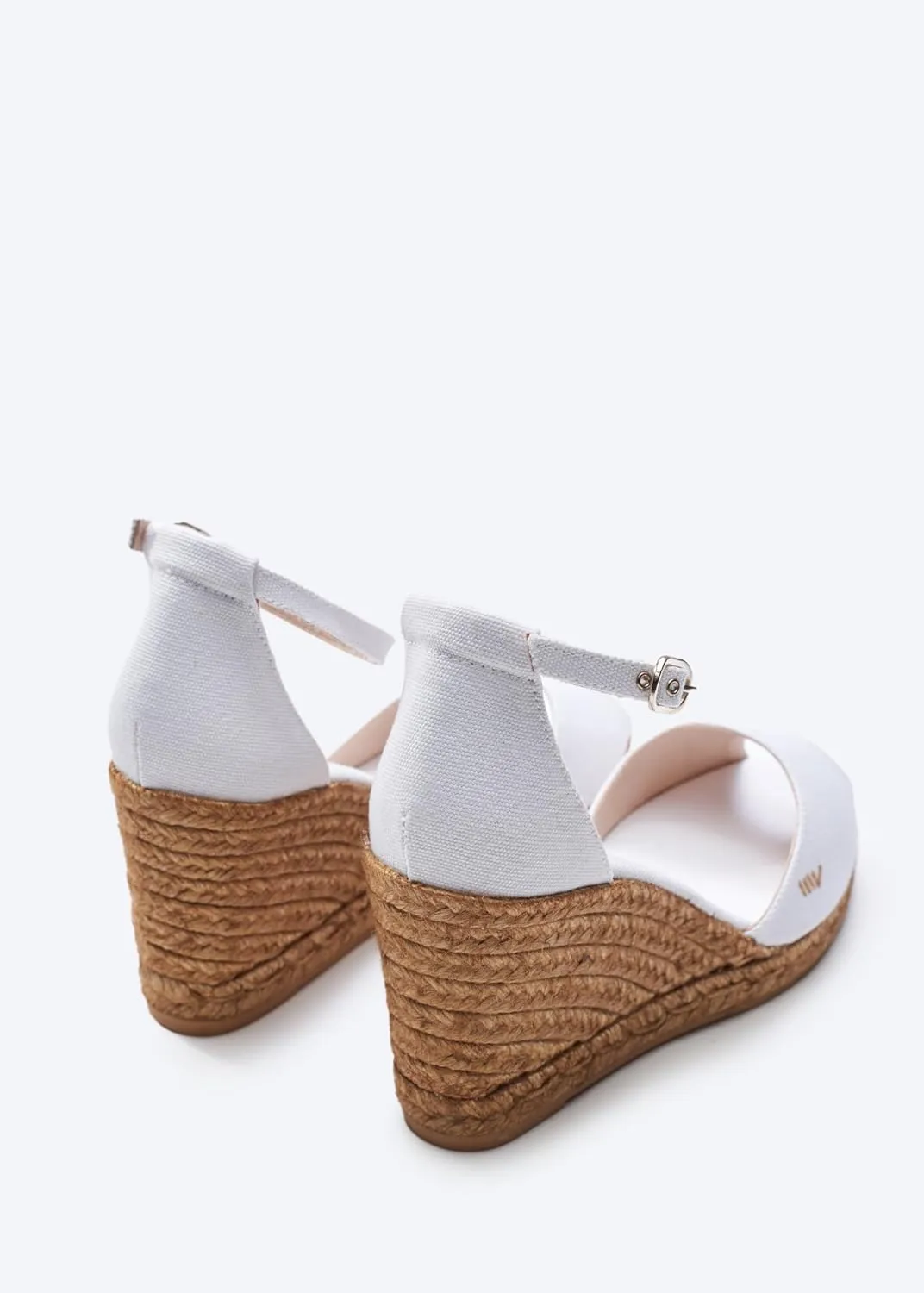 Viscata Aiguafreda Espadrille Canvas Wedges Spain Handmade 3 ½” Heel Women's Open Toe Sandals with Breathable Organic Cotton Canvas and 100% Natural Jute Midsole for all Occasions: Casual, Work, Party