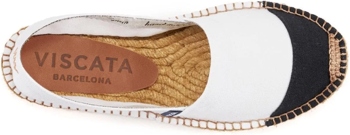VISCATA Barceloneta Espadrille Canvas Women's Flat Slip On Shoes Handmade in Spain Fashionable Organic Cotton Canvas Lightweight Material with 100% Natural Jute Midsole for All Casual Occasions