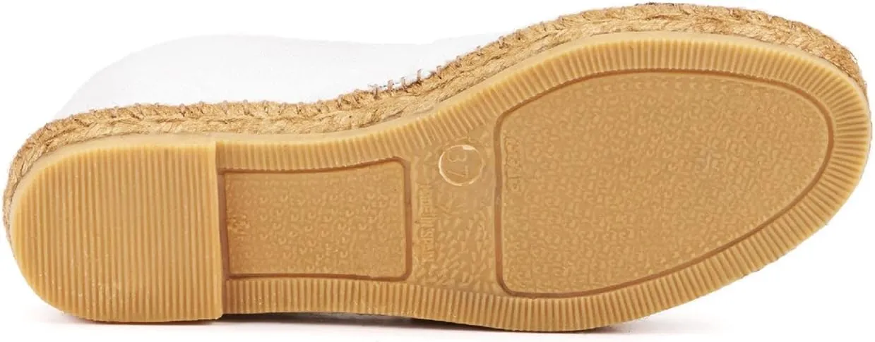 VISCATA Barceloneta Espadrille Canvas Women's Flat Slip On Shoes Handmade in Spain Fashionable Organic Cotton Canvas Lightweight Material with 100% Natural Jute Midsole for All Casual Occasions