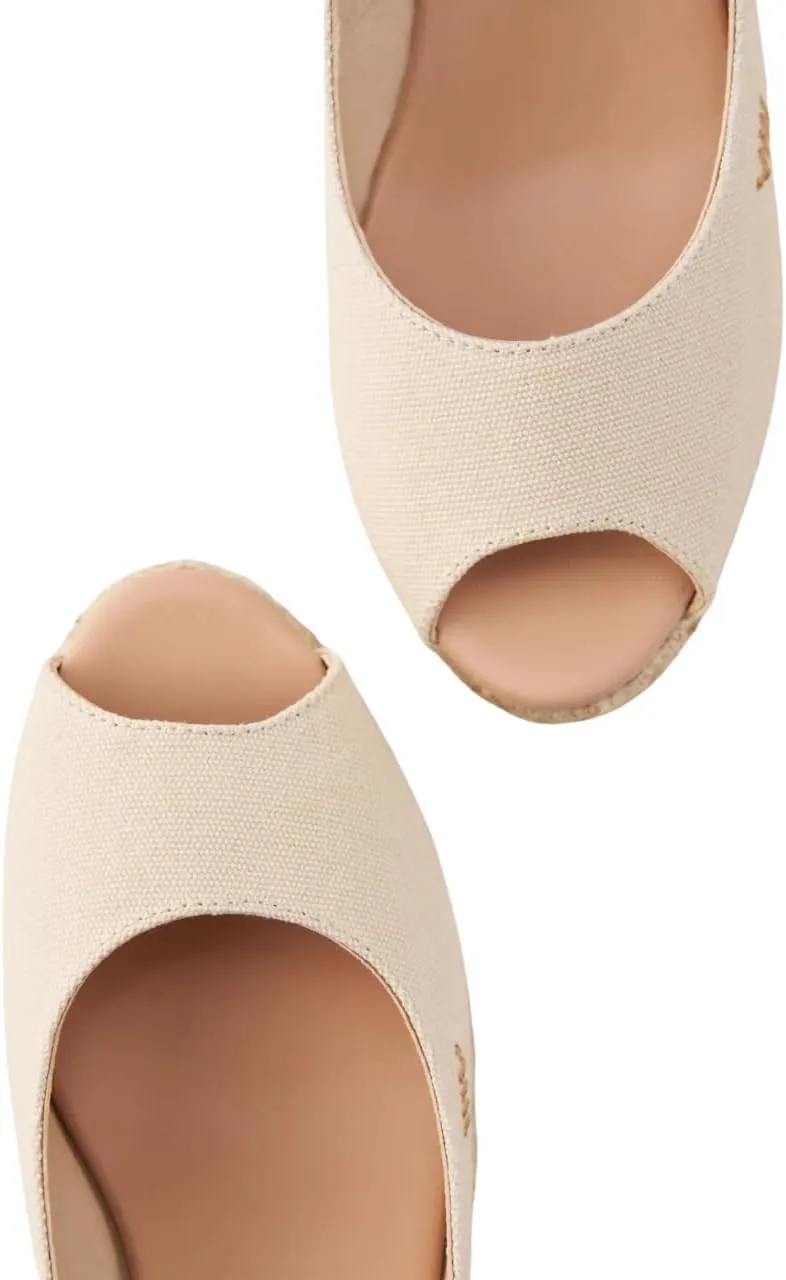 VISCATA Gavina Canvas Slingback Wedge with Ankle Strap Handmade 2 ½” Heel Women's Sandals with Breathable Organic Cotton Canvas and 100% Natural Jute Midsole for all Casual Occasions