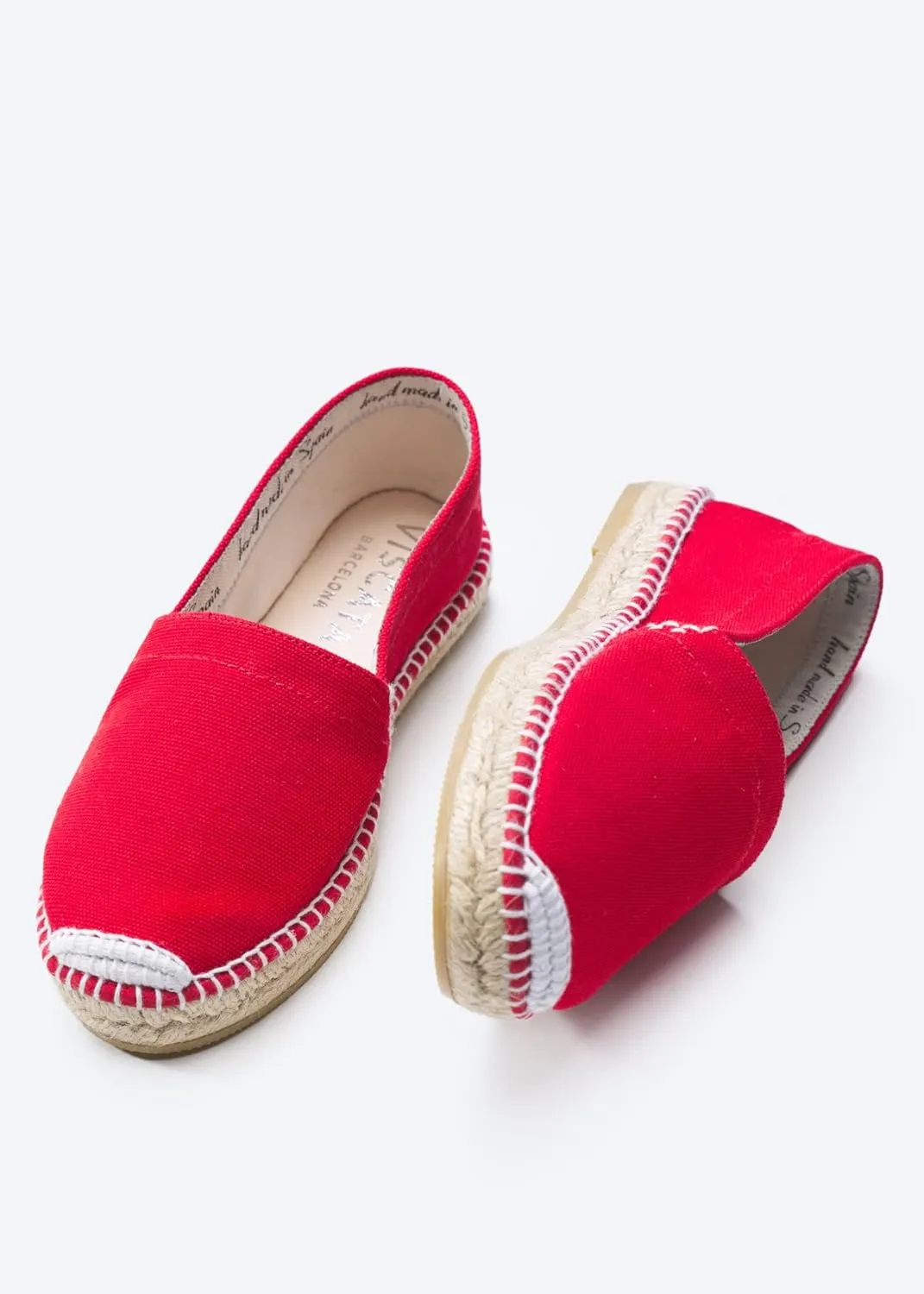 VISCATA Llafranc Canvas Espadrille Flats with Traditional White Stitching Soft Breathable Cotton Canvas and 100% Natural Jute Midsole for All Casual Occasions