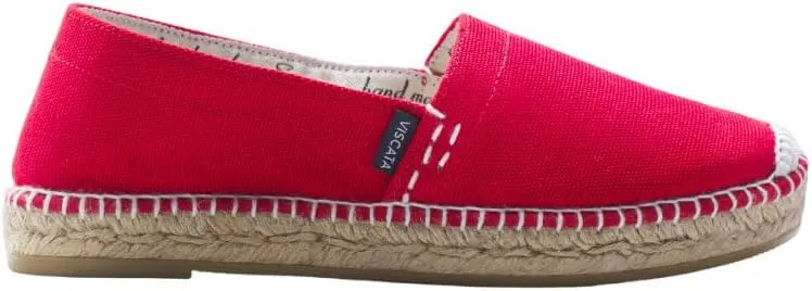 VISCATA Llafranc Canvas Espadrille Flats with Traditional White Stitching Soft Breathable Cotton Canvas and 100% Natural Jute Midsole for All Casual Occasions