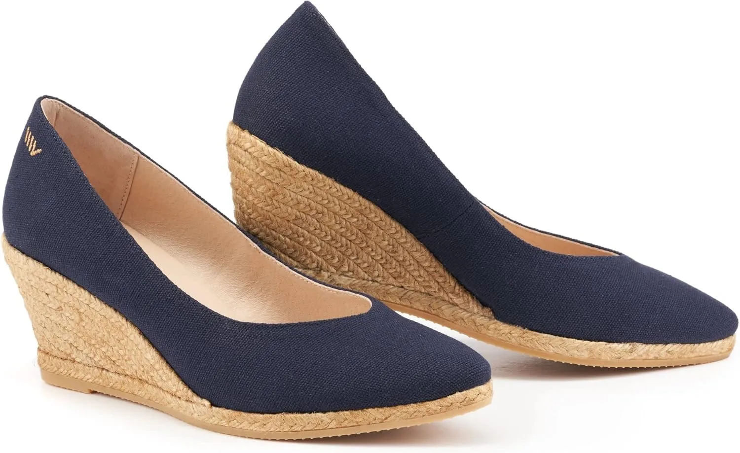 VISCATA Roses Espadrille Canvas Wedges Spain Handmade 2 ½” Heel Woman Wedge Pumps with Organic Cotton Canvas and 100% Natural Jute Midsole for All Occasions: Casual, Work, Party
