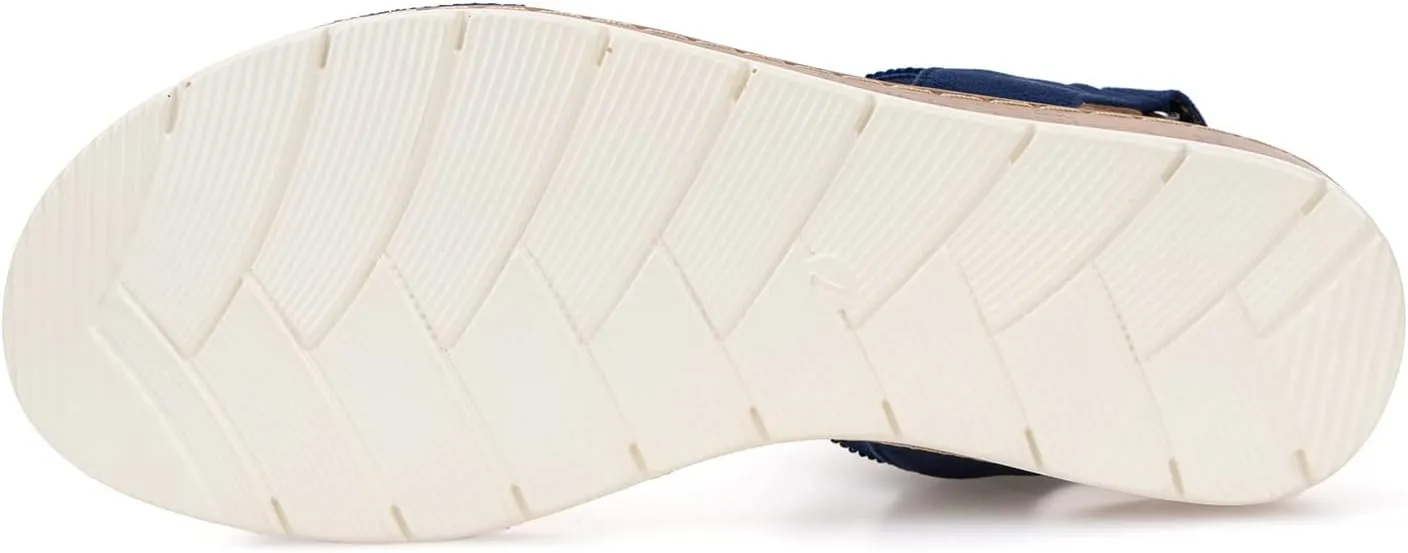 VJH confort Women’s Flat Sandals Open Toe Elastic Ankle Strap Slip on Comfy Low Wedge Sandals
