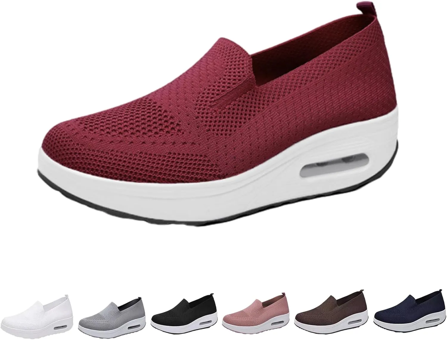 Vogany Shoes Orthopedic Sneakers Women, Women's Comfortable Breathable Knitted Sneakers, Slip on Breathable Mesh Platform Stretch Soft Shoes