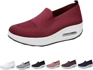 Vogany Shoes Orthopedic Sneakers Women, Women's Comfortable Breathable Knitted Sneakers, Slip on Breathable Mesh Platform Stretch Soft Shoes