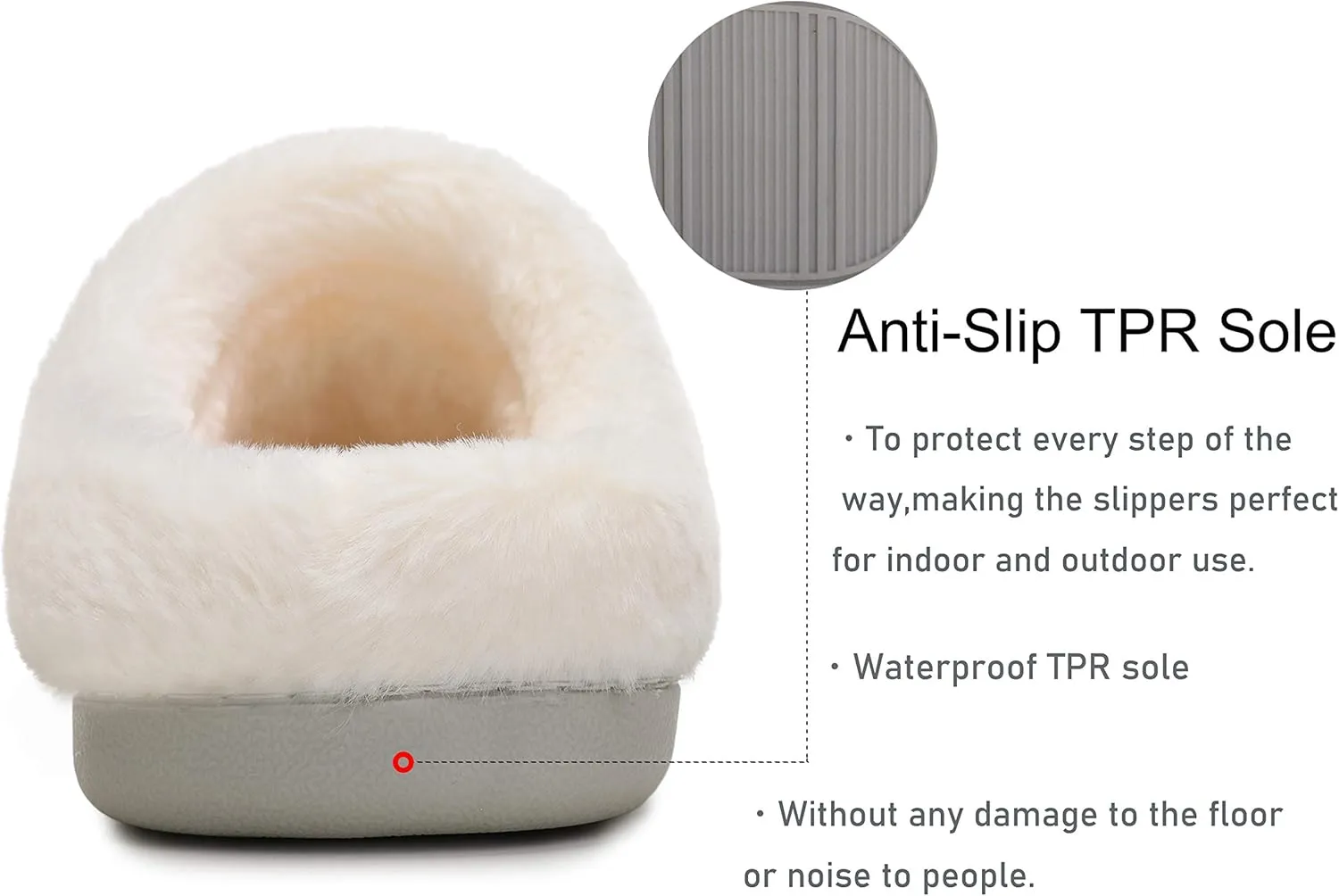 Vonluxe Women's Fuzzy House Slippers Comfy Memory Foam Bedroom Slippers Warm Slip On Light Shoes Outdoor Indoor Faux Fur Lined
