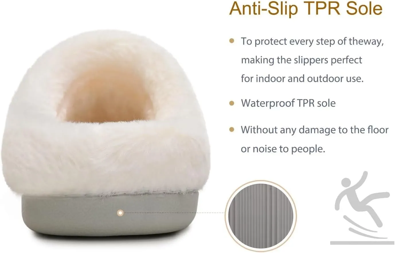 Vonluxe Women's Fuzzy House Slippers Comfy Memory Foam Bedroom Slippers Warm Slip On Light Shoes Outdoor Indoor Faux Fur Lined