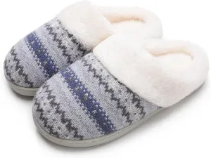 Vonluxe Women's House Fuzzy Slip On Slippers Warm Memory Foam Ladies Slippers Comfy Outdoor Indoor Plush Bedroom Shoes