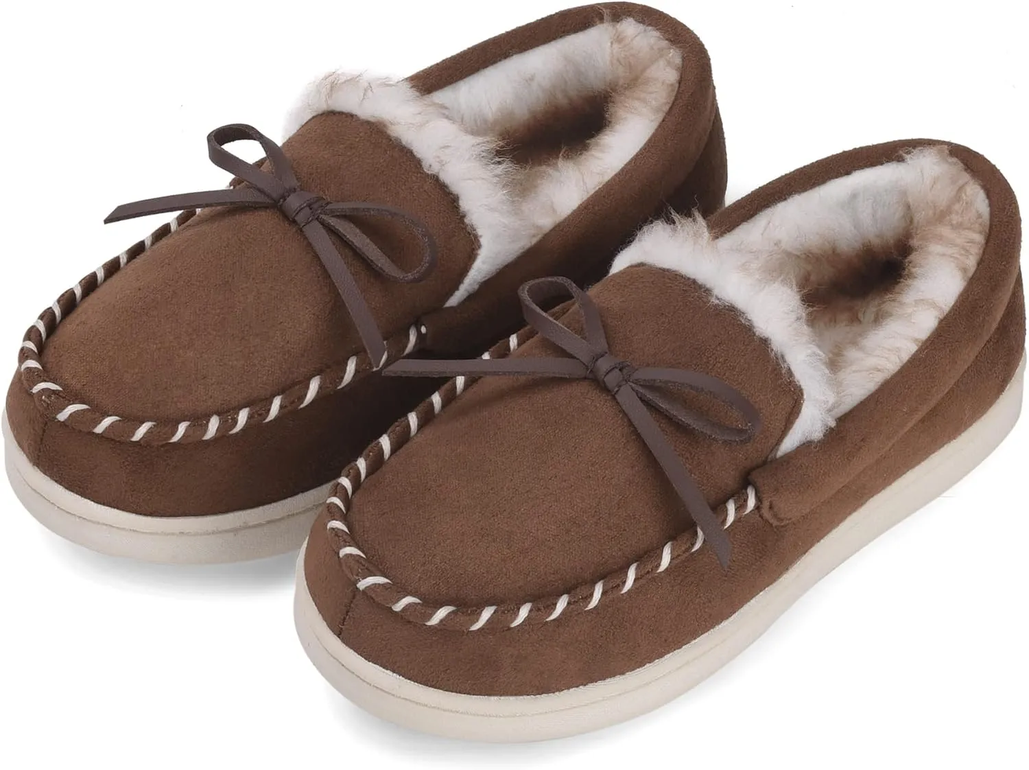 VONMAY Kids Slippers Boys Girls Moccasins House Shoes with Comfy Faux Fur Lining Memory Foam Slipper