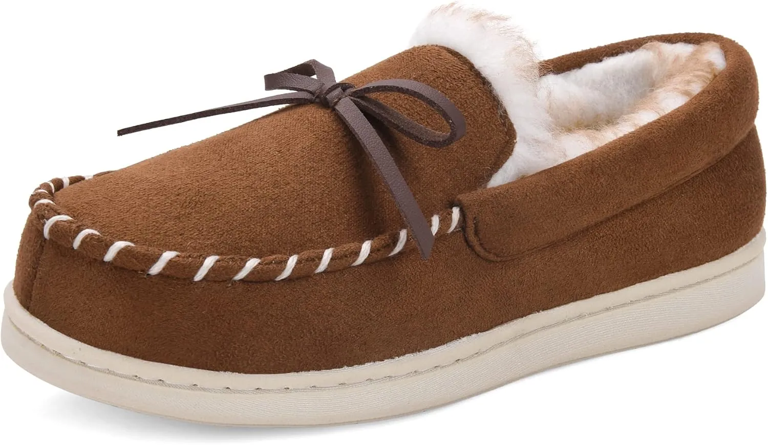 VONMAY Kids Slippers Boys Girls Moccasins House Shoes with Comfy Faux Fur Lining Memory Foam Slipper