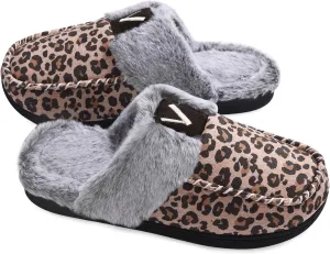 VONMAY Women's Memory Foam Slippers Moccasin Slip-on Scuff House Shoes Fuzzy Faux Fur Lining Indoor Outdoor for All Seasons