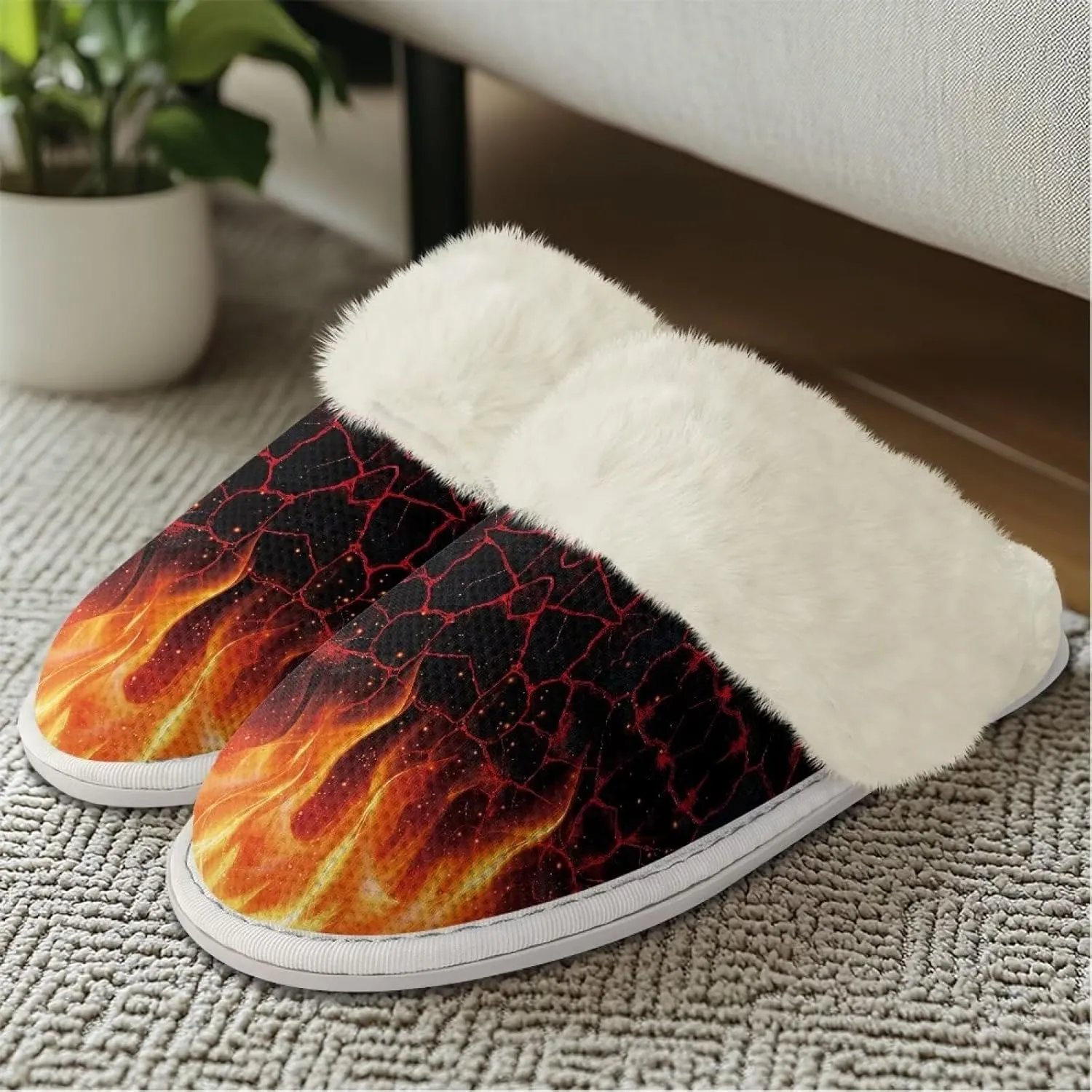Warm House Slippers for Women Comfy Flannel Lined Winter Slippers with Memory Foam Soles Indoor Outdoor Shoes