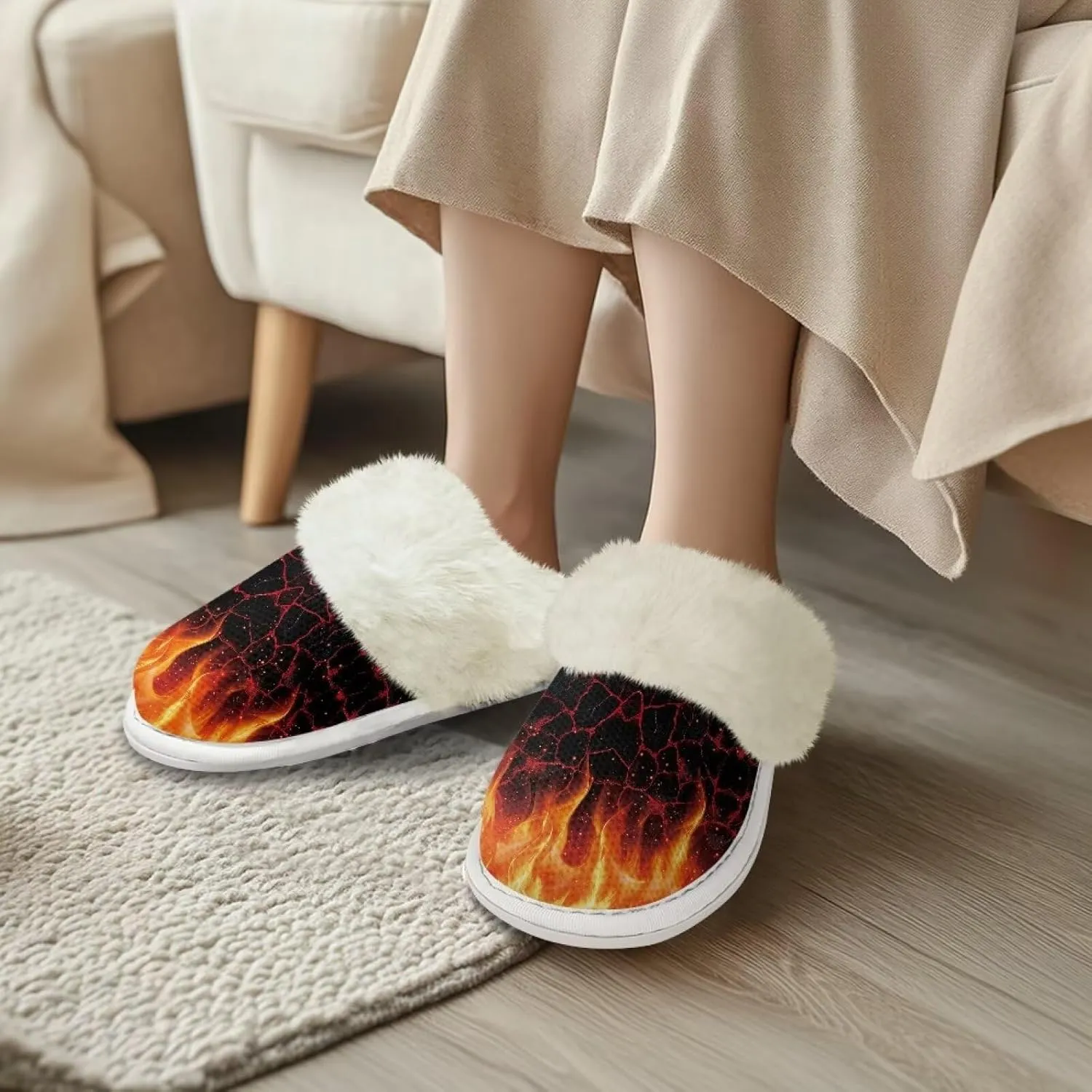 Warm House Slippers for Women Comfy Flannel Lined Winter Slippers with Memory Foam Soles Indoor Outdoor Shoes