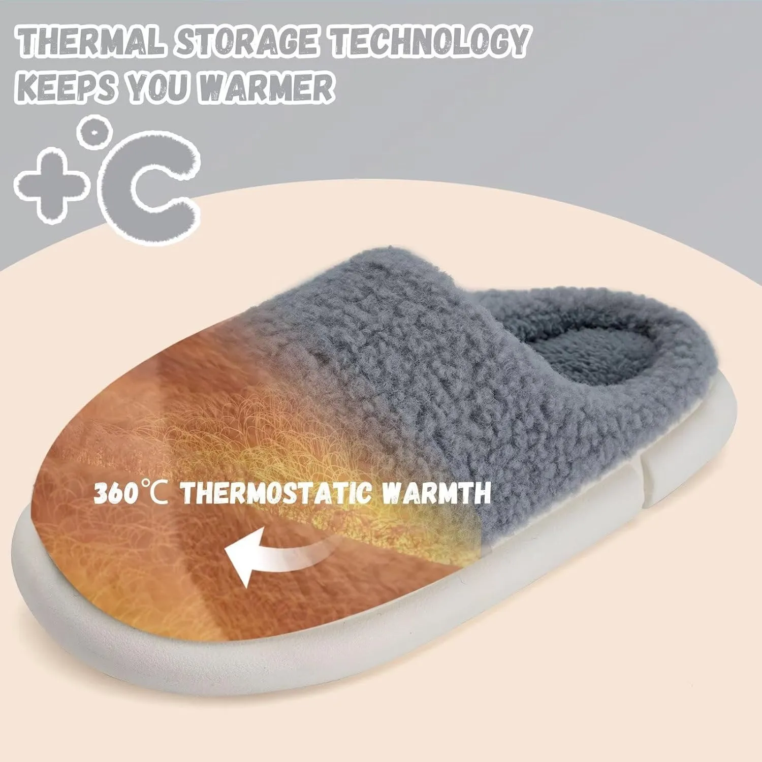 WateLves Women's Pillow Warm Memory Foam Slippers Comfortable Cute House Shoes Lightweight Fuzzy Christmas Slippers