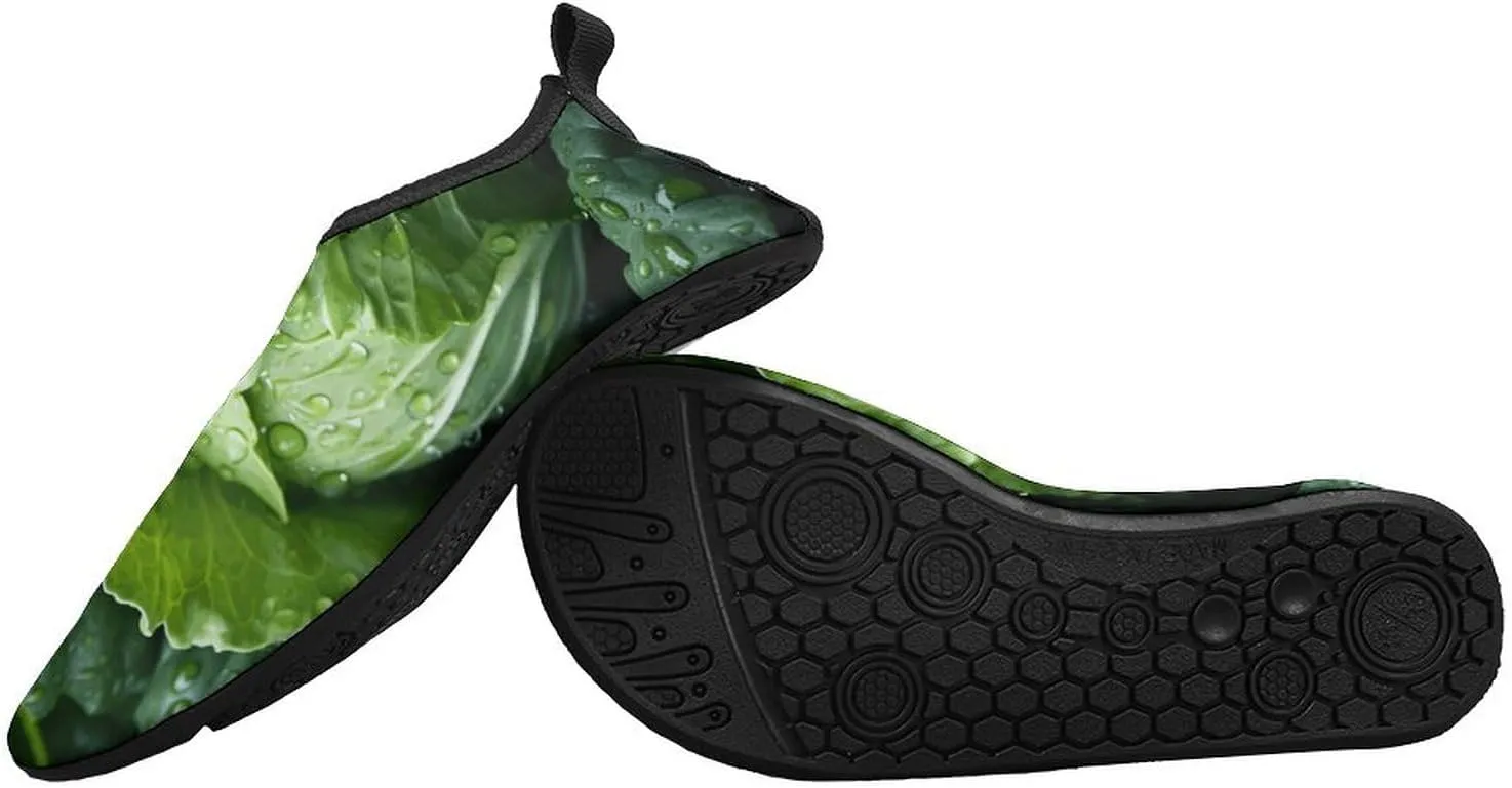 Water Shoes for Women Men Green Cabbage Water Sports Shoes Slip-on Breathable Lightweight Athletic Aqua Sock