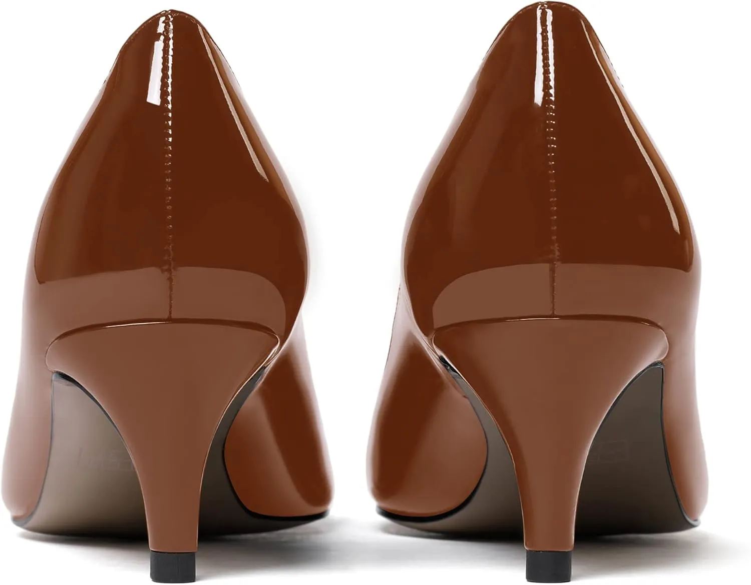 WAYDERNS Women's Bow Solid Patent Slip On Cute Round Toe Dating Kitten Mid Heel Pumps Shoes 2.5 Inch